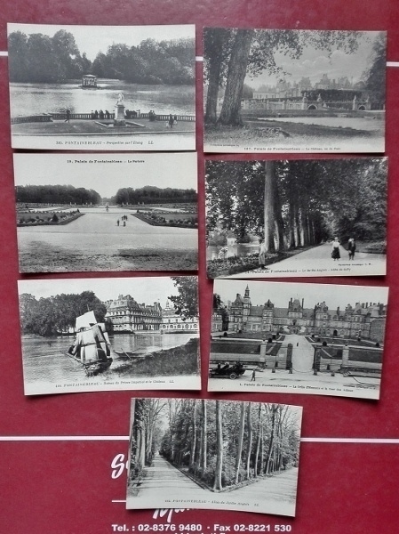 Fontainbleau-linna: 7 antiikki-postikorttia