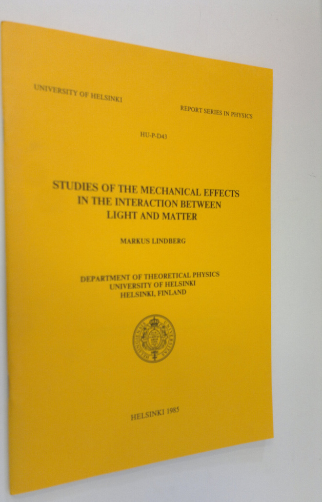 Markus Lindberg : Studies of the mechanical effects in th...