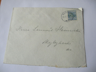 1941 Äänislinna lp vihreä 3,50 kuorella