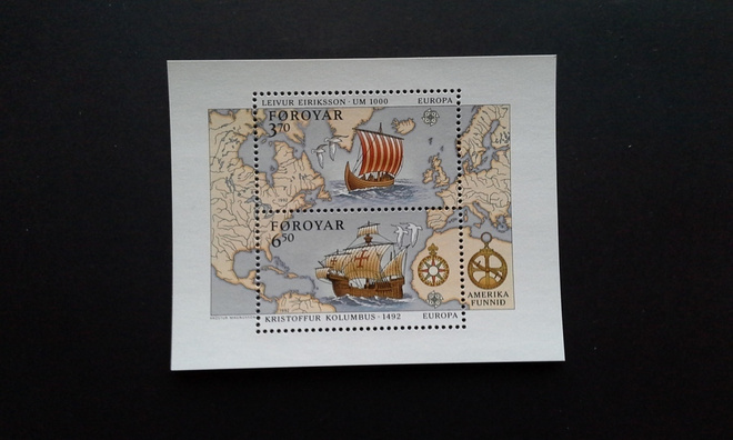 Fäärsaaret 1992 Kristoffer Kolumbus pienoisarkki ** (170)