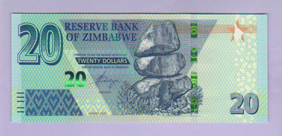 Zimbabwe 20 Dollaria v.2020 UNC P-104