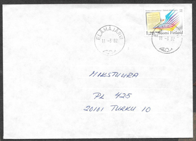 Postilähetys - lehdistö 200v (LAPE 890) Elämäjärvi 11.3.1982