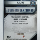 2019 Topps MLS Jumbo Relic Alex Ring - pikkukuva 2