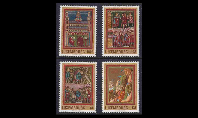 Luxemburg 820-3 ** Echternachin pienoismaalauksia (1971)