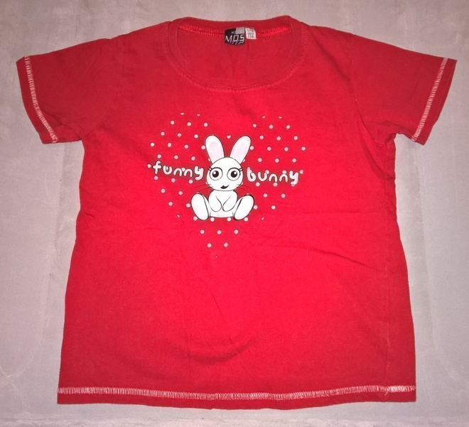 TYTTÖJEN T-PAITA  KOKO 128/134  FUNNY BUNNY