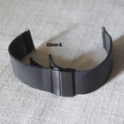 Musta 22mm mesh ranneke taittolukolla - pikkukuva 1