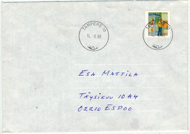 1988 alennusvihko - kirje postilaatikkoon loistoleimainen