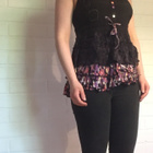 Desigual musta/ violetti frilla toppi S - pikkukuva 2
