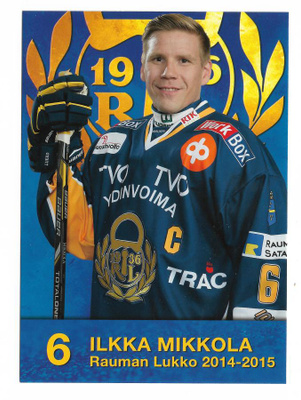2014-15 Rauman Lukko Postikortti Ilkka Mikkola