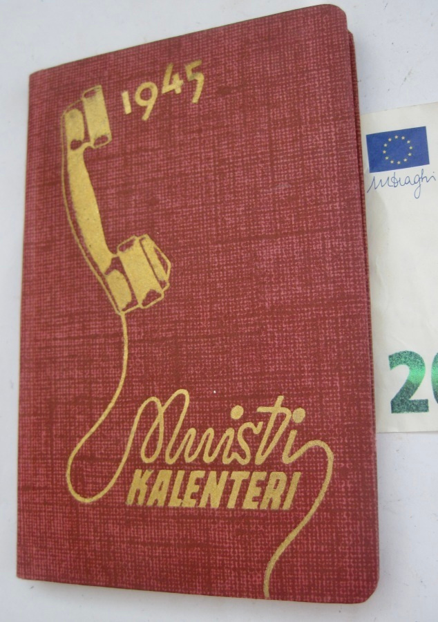 VANHA Muistikalenteri Kalenteri 1945 Käyttämätön