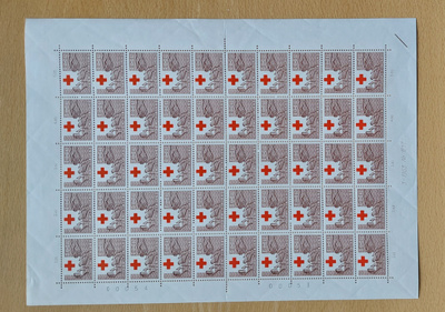 1963 Punainen Risti 0,10+0,02 mk arkki **