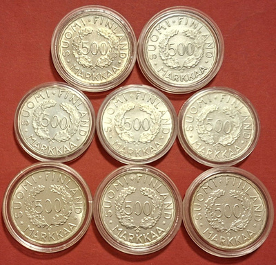 8 x 500 mk 1952 Helsinki Olympics. (KD10)