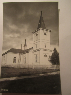 VANHA Postikortti Lappi Muonio 1950-l Alkup.Mallikappale