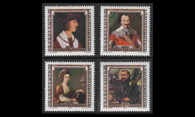 Liechtenstein 809-12 ** Maalauksia kuuluisista vieraista (19