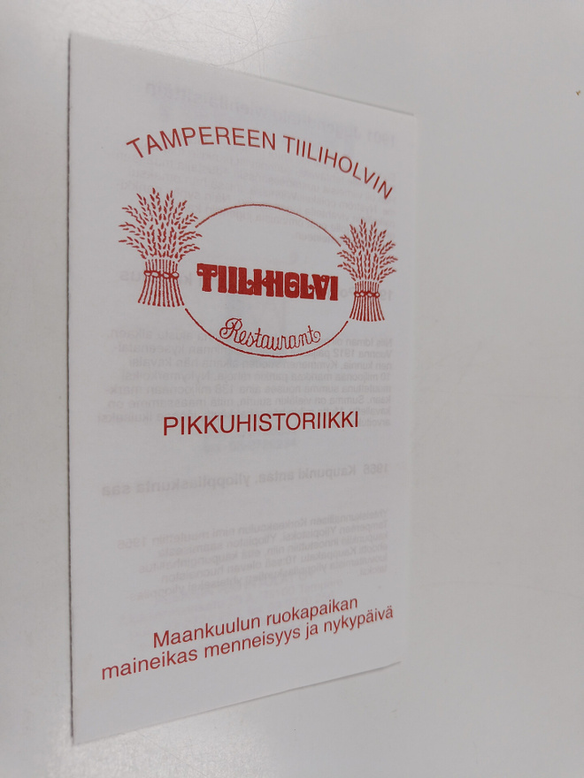 Tampereen Tiiliholvin pikkuhistoriikki