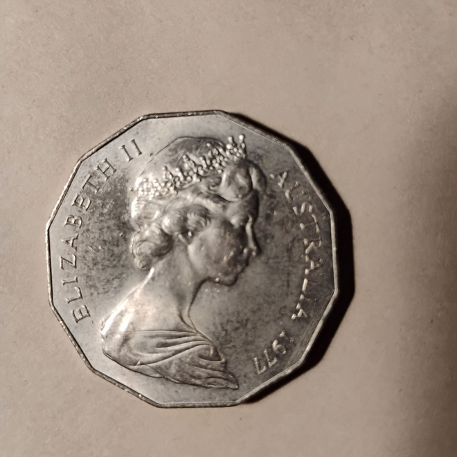 50 cents silver Jubilee 1977