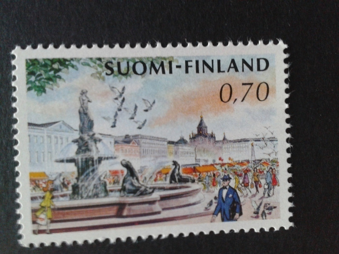 1973 yleismerkki helsingin kauppatori 0,7mk**