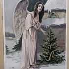 Enkeli joulukuusen ääressä, kirkko takana, p. 1911 - pikkukuva 1
