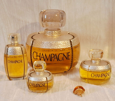 Vintage YSL Champagne Factice/Dummy -kokoelma (4 + riipus)