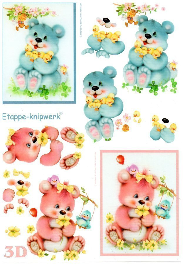 3D °°HERTTAISET NALLET°° / Etappe-knipwerk