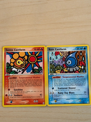 Pokemon Castform Reverse Holo Setti – Sunny & Rain Castform