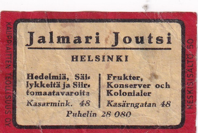 Helsinki, Jalmari Joutsi   . s55