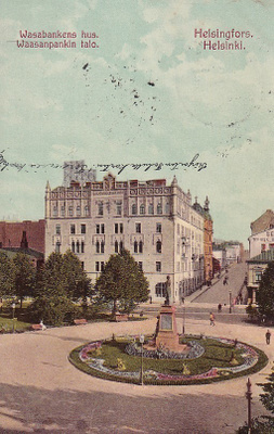 HELSINKI VAASAN PANKIN TALO SIELTÄ POSTIVAUNULEIMALLA 1906