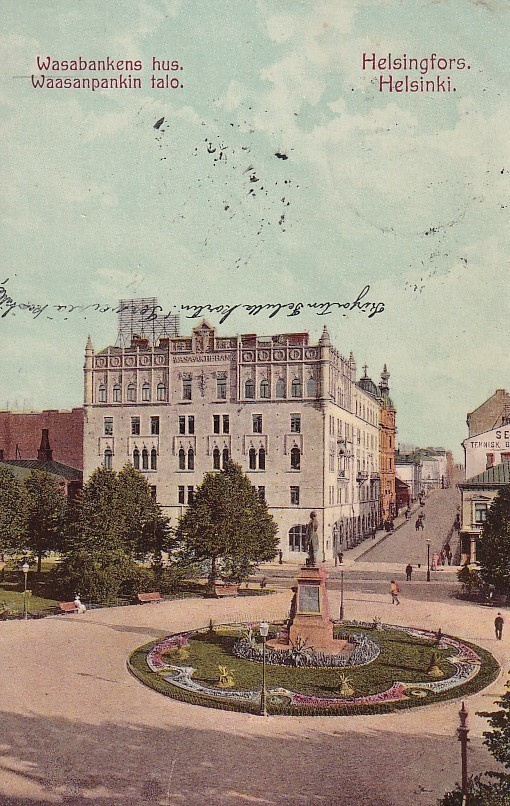 HELSINKI VAASAN PANKIN TALO SIELTÄ POSTIVAUNULEIMALLA 1906