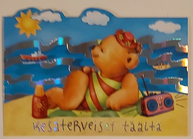 "Kesäterveiset täältä"-KULKEMATON POSTIKORTTI