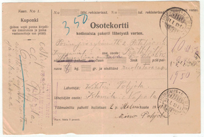 1919 paketti - PORIN JALKAV.RYKM. N:2 ...