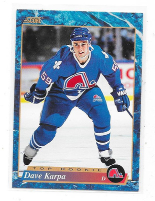 1993-94 Score #611 Dave Karpa , Quebec Nordiques RC