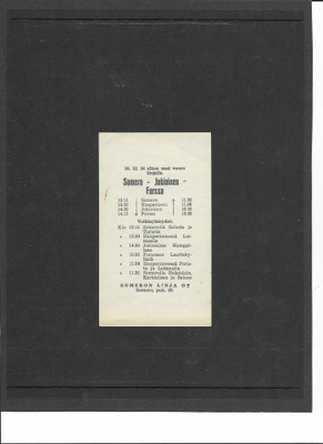 Aikataulu, Someron Linja, 1954