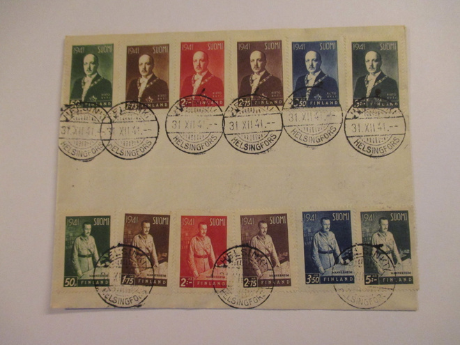FDC 31.12.1941 Presidentti Risto Ryti ja C.G.E.Mannerheim.